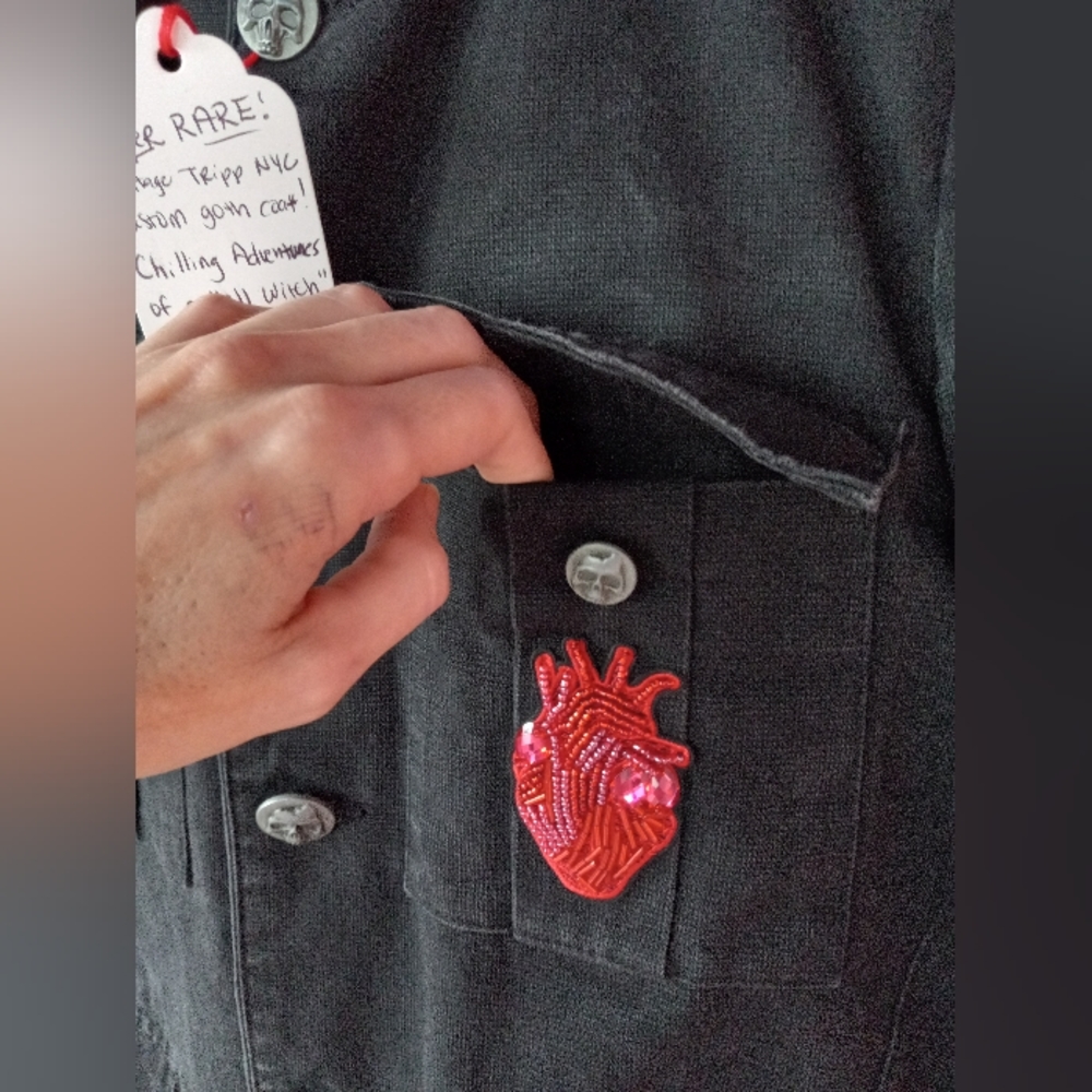 Custom Sabrina "hell witch" OOAK Rage tripp skull button jacket RARE PRICE FIRM - Picture 9 of 16